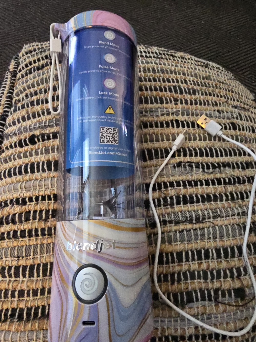 BlendJet 2 Portable Personal Blender — Purple & Gold Marbled